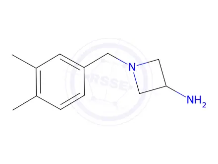 Chemical structure of 1-[(3,4-dimethylphenyl)methyl]azetidin-3-amine