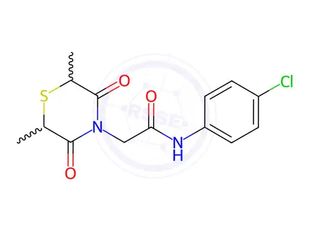 Chemical structure of N-(4-Chlorophenyl)-2-(2,6-dimethyl-3,5-dioxothiomorpholino)acetamide
