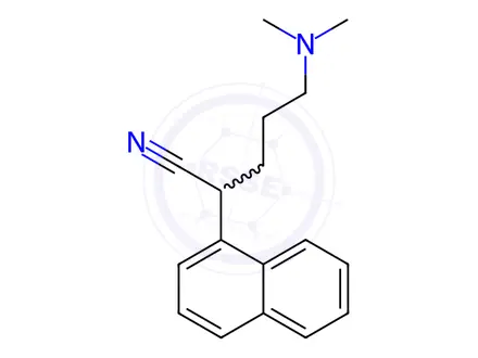 Chemical structure of α-[3-(Dimethylamino)propyl]-1-naphthaleneacetonitrile