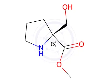Chemical structure of (S)-Methyl 2-(hydroxymethyl)pyrrolidine-2-carboxylate