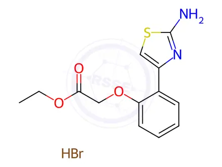 Chemical structure of Ethyl 2-(2-(2-aminothiazol-4-yl)phenoxy)acetate hydrobromide