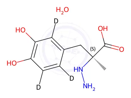 Chemical structure of (S)-(-)-Carbidopa-d3 Hydrate