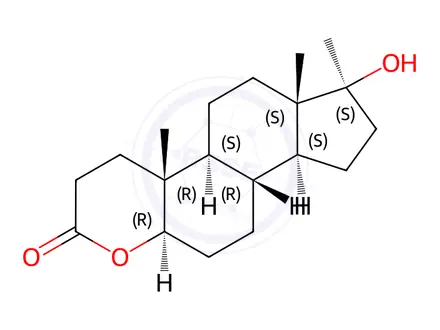 Chemical structure of 17-β-Hydroxy-17-methyl-4-oxa-5a-androstan-3-one
