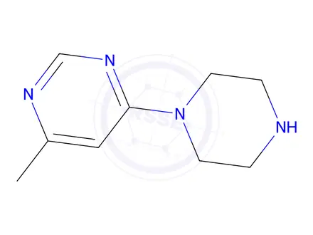 Chemical structure of 4-methyl-6-piperazin-1-ylpyrimidine
