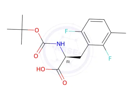 Chemical structure of (2S)-2-{[(tert-butoxy)carbonyl]amino}-3-(2,6-difluoro-3-methylphenyl)propanoic acid