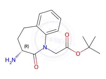 Chemical structure of (3S)-3-Amino-1-(tert-butylcarboxymethyl)-2,3,4,5-tetrahydro-1H-benzazepin-2-one