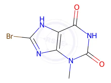 Chemical structure of 8-Bromo-3,9-dihydro-3-methyl-1H-purine-2,6-dione