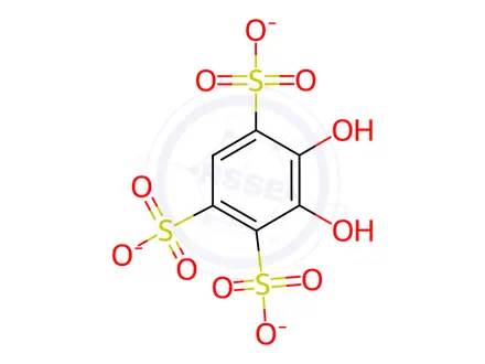 Chemical structure of 3,4-Dihydroxy-1,2,5-benzenetrisulfonic acid trisodium salt