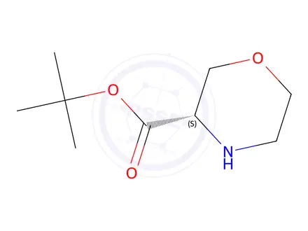 Chemical structure of (S)-3-Morpholinecarboxylic Acid 1,1-Dimethylethyl Ester