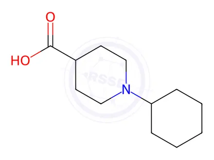 Chemical structure of 1-cyclohexylpiperidine-4-carboxylic acid hydrochloride