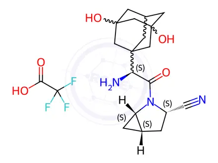 Chemical structure of Hydroxy Saxagliptin Trifluoroacetate Salt