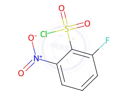 Chemical structure of 2-fluoro-6-nitrobenzene-1-sulfonyl chloride