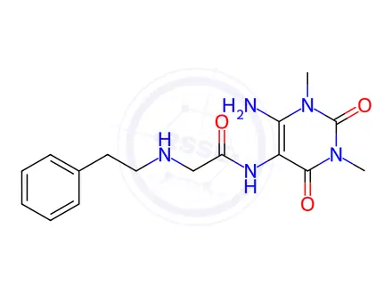 Chemical structure of N-(6-Amino-1,3-dimethyl-2,4-dioxo-1,2,3,4-tetrahydropyrimidin-5-yl)-2-(benzyl(methyl)amino)acetamide