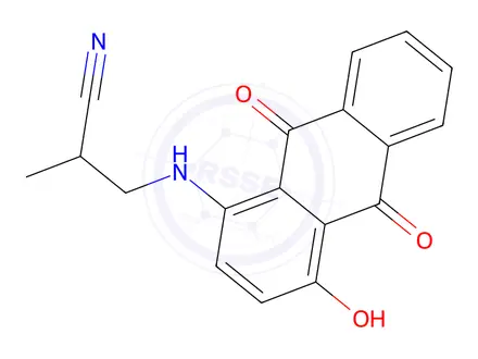 Chemical structure of 3-[(9,10-dihydro-4-hydroxy-9,10-dioxoanthryl)amino]-2-methylpropiononitrile