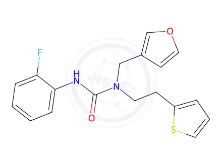 Chemical structure of 3-(2-Fluorophenyl)-1-(furan-3-ylmethyl)-1-(2-(thiophen-2-yl)ethyl)urea