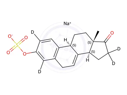 Chemical structure of Equilin 3-Sulfate-d4 Sodium Salt