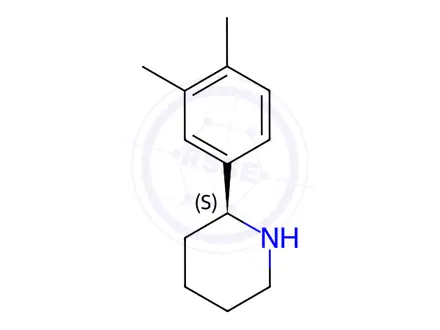 Chemical structure of (2S)-2-(3,4-dimethylphenyl)piperidine