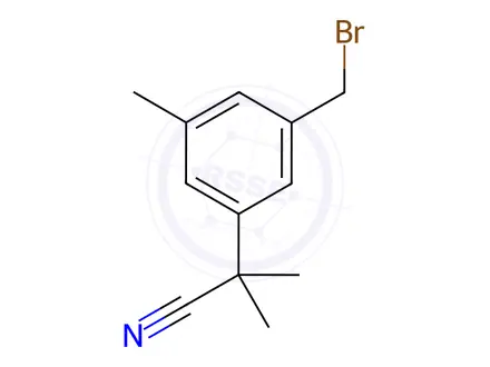 Chemical structure of 3-(Bromomethyl)-a,a,5-trimethyl-benzeneacetonitrile