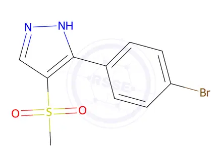 Chemical structure of 3-(4-Bromophenyl)-4-(methylsulfonyl)-1H-pyrazole