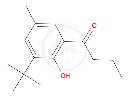 Chemical structure of 1-(3-(Tert-butyl)-2-hydroxy-5-methylphenyl)butan-1-one