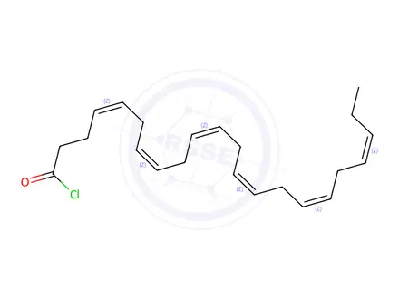 Chemical structure of (4Z,7Z,10Z,13Z,16Z,19Z)-4,7,10,13,16,19-Docosahexaenoyl Chloride