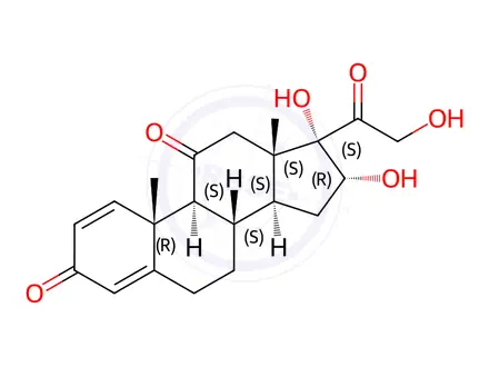 Chemical structure of 16α,17,21-Trihydroxy-pregna-1,4-diene-3,11,20-trione