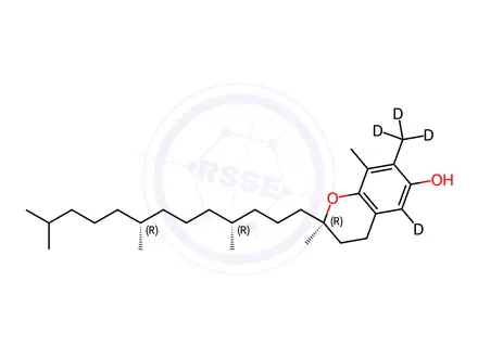 Chemical structure of γ-Tocopherol-[D4]