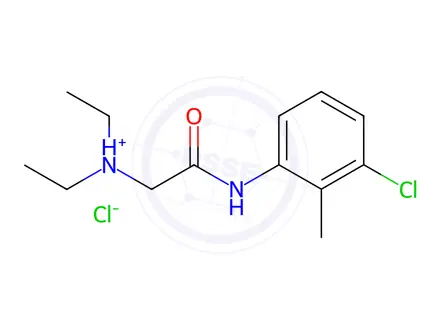Chemical structure of Acetamide, N-(3-chloro-2-methylphenyl)-2-(diethylamino)-, hydrochloride (1:1)