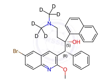 Chemical structure of (aR,bS)-rel-Bedaquiline-d6