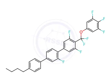 Chemical structure of 4”-butyl-4-[difluoro(3,4,5-trifluorophenoxy)methyl]-2’,3,5-trifluoro-1,1‘:4’,1“-Terphenyl
