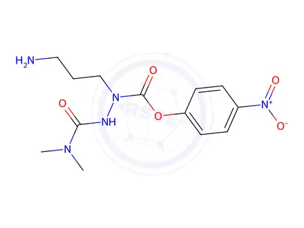 Chemical structure of N-(alpha)-(N,N-dimethylcarbamoyl)-alpha-azaornithine 4-nitrophenyl ester