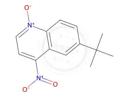 Chemical structure of 4-nitro-1-oxido-6-tert-butyl-quinoline