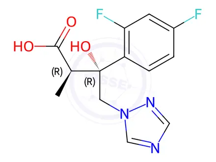 Chemical structure of (aR,bR)-b-(2,4-Difluorophenyl)-b-hydroxy-a-methyl-1H-1,2,4-triazole-1-butanoic Acid