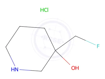 Chemical structure of 3-(fluoromethyl)piperidin-3-ol hydrochloride