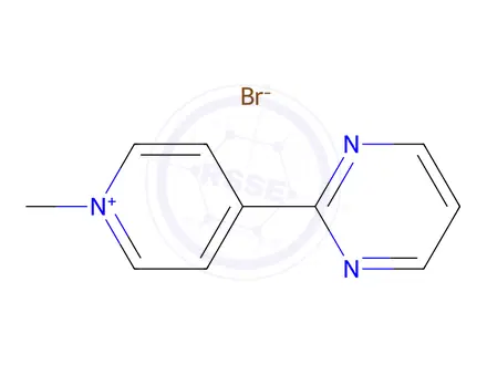 Chemical structure of 1-Methyl-4-(pyrimidin-2-yl)pyridin-1-ium bromide