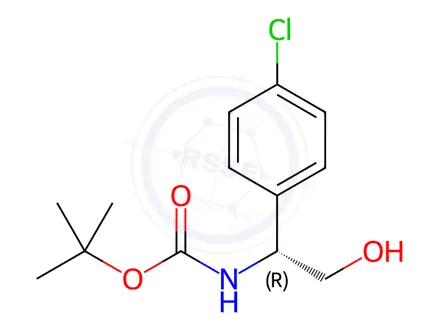 Chemical structure of Carbamic acid, N-[(1R)-1-(4-chlorophenyl)-2-hydroxyethyl]-, 1,1-dimethylethyl ester