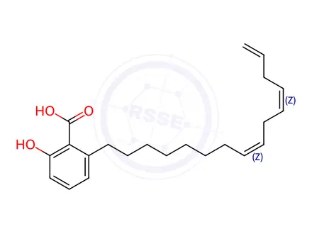 Chemical structure of Anacardic acid C15:3