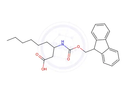 Chemical structure of N-Fmoc-(+/-)-3-aminononanoic acid