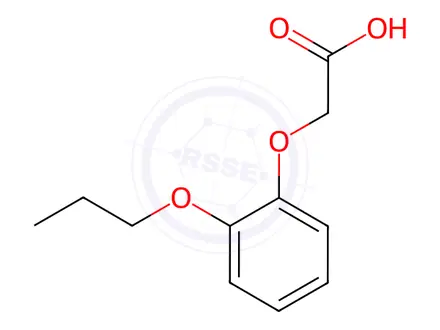 Chemical structure of Acetic acid, 2-(2-propoxyphenoxy)-