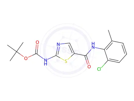 Chemical structure of t-butyl(5-((2-chloro-6-methylphenyl)carbamoyl)thiazol-2-yl)carbamate