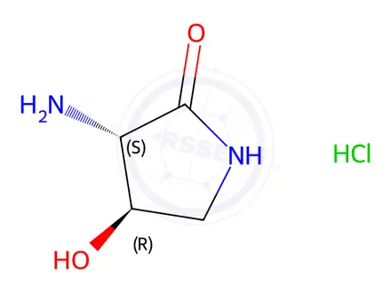Chemical structure of (3S,4R)-3-Amino-4-hydroxypyrrolidin-2-one hydrochloride