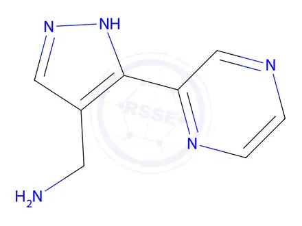 Chemical structure of (3-(pyrazin-2-yl)-1h-pyrazol-4-yl)methanamine