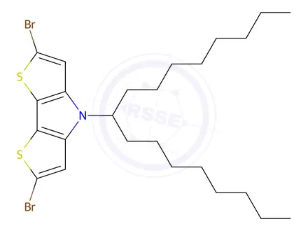 Chemical structure of 4H-Dithieno[3,2-b:2',3'-d]pyrrole, 2,6-dibromo-4-(1-octylnonyl)-