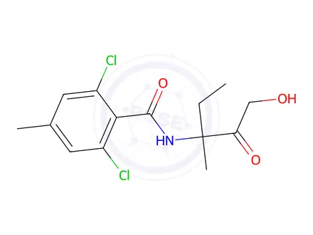 Chemical structure of 3,5-dichloro-N-(1-ethyl-3-hydroxy-1-methylacetonyl)-p-toluamide