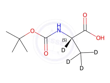 Chemical structure of N-tert-Boc-L-alanine-[D4]
