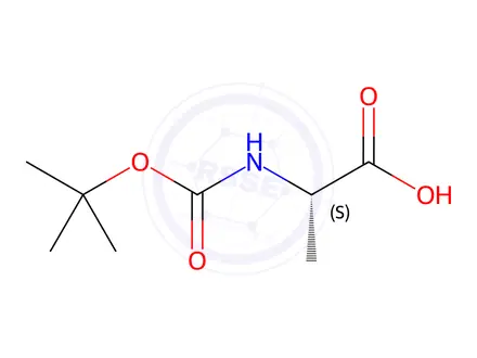 Chemical structure of N-tert-Boc-L-alanine