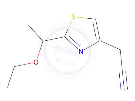 Chemical structure of 2-[2-(1-ethoxyethyl)-1,3-thiazol-4-yl]acetonitrile