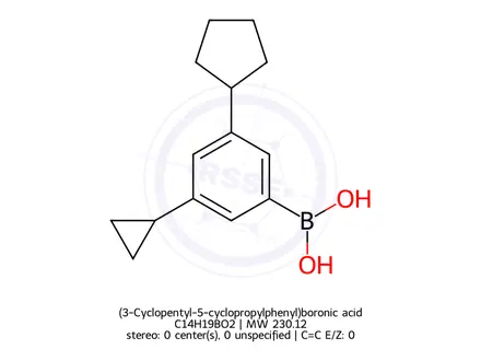 Chemical structure of (3-Cyclopentyl-5-cyclopropylphenyl)boronic acid