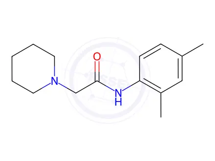 Chemical structure of N-(2,4-dimethylphenyl)-2-(piperidin-1-yl)acetamide