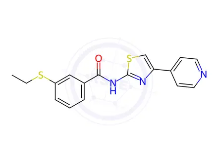 Chemical structure of 3-(Ethylthio)-N-(4-(pyridin-4-yl)thiazol-2-yl)benzamide